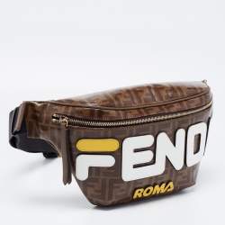 Fendi Brown Zucca Coated Canvas Spalmati Mania Belt Bag