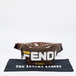 Fendi Brown Zucca Coated Canvas Spalmati Mania Belt Bag