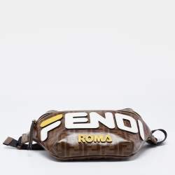 Fendi Brown Zucca Coated Canvas Spalmati Mania Belt Bag