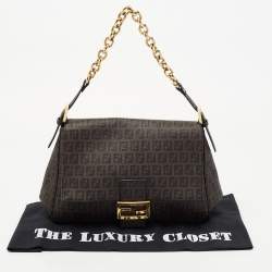Pre Owned Fendi Brown Zucca Coated Canvas Big Mama Forever Shoulder Bag