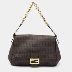 Pre Owned Fendi Brown Zucca Coated Canvas Big Mama Forever Shoulder Bag