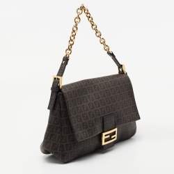 Pre Owned Fendi Brown Zucca Coated Canvas Big Mama Forever Shoulder Bag