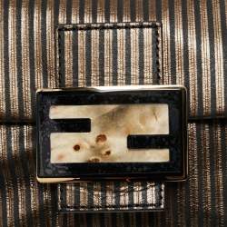 Pre Owned Fendi Bi Color Striped Leather Mini Mama Baguette Evening Bag