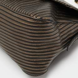 Pre Owned Fendi Bi Color Striped Leather Mini Mama Baguette Evening Bag