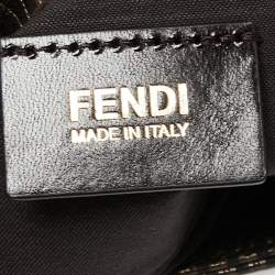 Pre Owned Fendi Bi Color Striped Leather Mini Mama Baguette Evening Bag