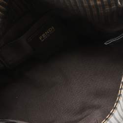 Pre Owned Fendi Bi Color Striped Leather Mini Mama Baguette Evening Bag
