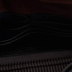 Pre Owned Fendi Black/Brown Leather and Patent Leather Trim Fendista Envelope Clutch