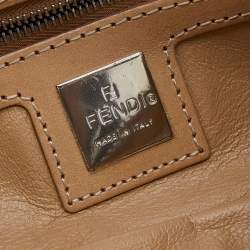 Fendi Beige Zucca Wool and Leather Baguette