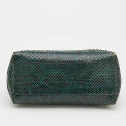 مملوكة مسبقًا Fendi Green Python Mini Peekaboo Top Handle Bag