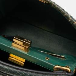 مملوكة مسبقًا Fendi Green Python Mini Peekaboo Top Handle Bag