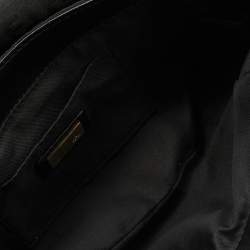 Pre Owned Fendi Black Zucchino Canvas and Leather Compilation Baguette Bag