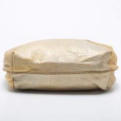 Pre Owned Fendi Metallic Gold Holographic Textured Leather Spy Bag