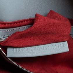 Pre Owned Fendi Dust Blue Flowerland Leather Baguette Bag