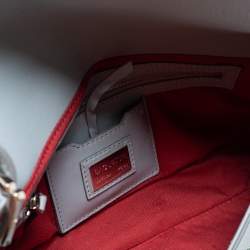 Pre Owned Fendi Dust Blue Flowerland Leather Baguette Bag