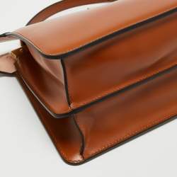 Pre Owned Fendi Brown Leather Peekaboo ISeeU East-West Top Handle Bag