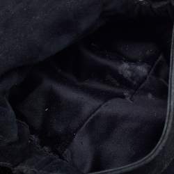 Fendi Black Suede Bead Embellishment Baguette Shoulder Bag