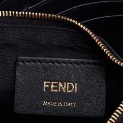 Fendi Brown/Black Leather Double FF Wallet On Chain