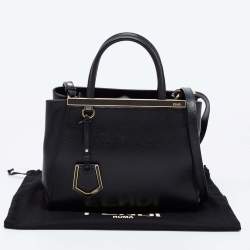 Pre Owned Fendi Black Leather Small 2Jours Tote