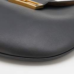 Pre Owned Fendi Black Leather Small Croissant Hobo