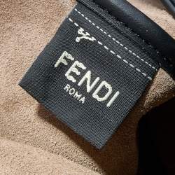 Pre Owned Fendi Black Leather Small Croissant Hobo