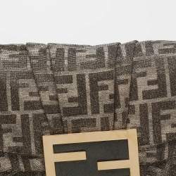 Pre Owned Fendi Metallic Zucca Glitter Lurex Fabric Mia Flap Shoulder Bag