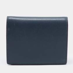Pre Owned Fend Teal Leather By The Way Bifold Wallet