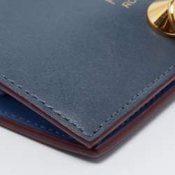 Pre Owned Fend Teal Leather By The Way Bifold Wallet