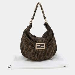 Pre Owned Fendi Tobacco Zucca Canvas Mia Hobo