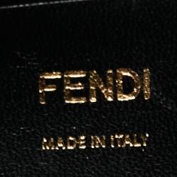 Fendi Black Leather Mini Baguette Crossbody Bag