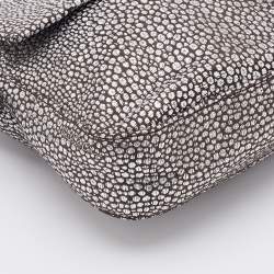 Fendi Silver Lurex Fabric and Leather Baguette Shoulder Bag