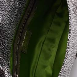 Fendi Silver Lurex Fabric and Leather Baguette Shoulder Bag