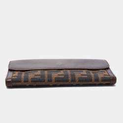 Pre Owned Fendi Tobacco Zucca Canvas and Leather Wallet