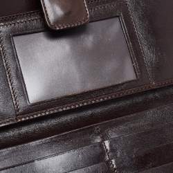 Pre Owned Fendi Tobacco Zucca Canvas and Leather Wallet