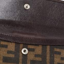Pre Owned Fendi Tobacco Zucca Canvas and Leather Wallet