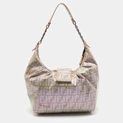 Pre Owned Fendi Radisson Beige Zucca Coated Canvas Borsa B Hobo