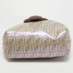 Pre Owned Fendi Radisson Beige Zucca Coated Canvas Borsa B Hobo
