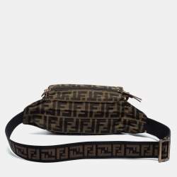 مملوكة مسبقًا Fendi Tobacco Zucca Coated Canvas And Leather Belt Bag