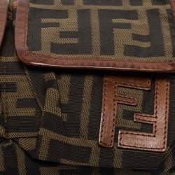 مملوكة مسبقًا Fendi Tobacco Zucca Coated Canvas And Leather Belt Bag