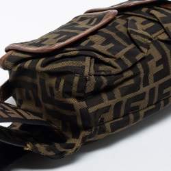 مملوكة مسبقًا Fendi Tobacco Zucca Coated Canvas And Leather Belt Bag