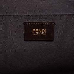 Pre Owned Fendi Burgundy Zucca Coated Canvas and Leather Tote