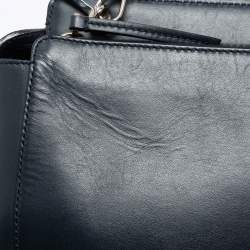 Pre Owned Fendi Black Leather Dotcom Top Handle Bag