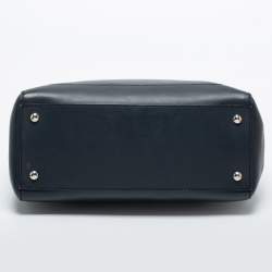 Pre Owned Fendi Black Leather Dotcom Top Handle Bag