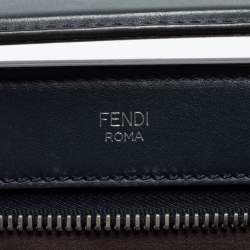 Pre Owned Fendi Black Leather Dotcom Top Handle Bag