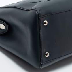 Pre Owned Fendi Black Leather Dotcom Top Handle Bag