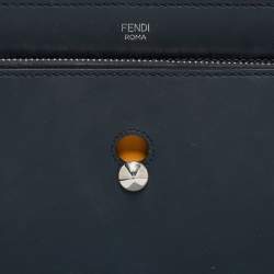 Pre Owned Fendi Black Leather Dotcom Top Handle Bag