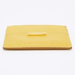 Pre Owned Fendi Yellow Leather Card Holder