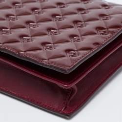 Pre Owned Fendi Burgundy Patent Leather Fendilicious Chain Clutch