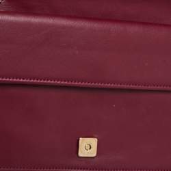 Pre Owned Fendi Burgundy Patent Leather Fendilicious Chain Clutch