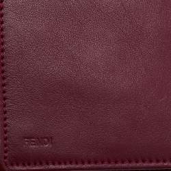 Pre Owned Fendi Burgundy Patent Leather Fendilicious Chain Clutch