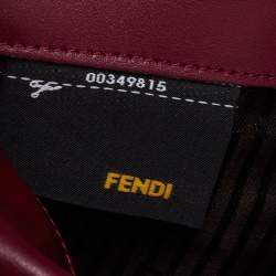 Pre Owned Fendi Burgundy Patent Leather Fendilicious Chain Clutch